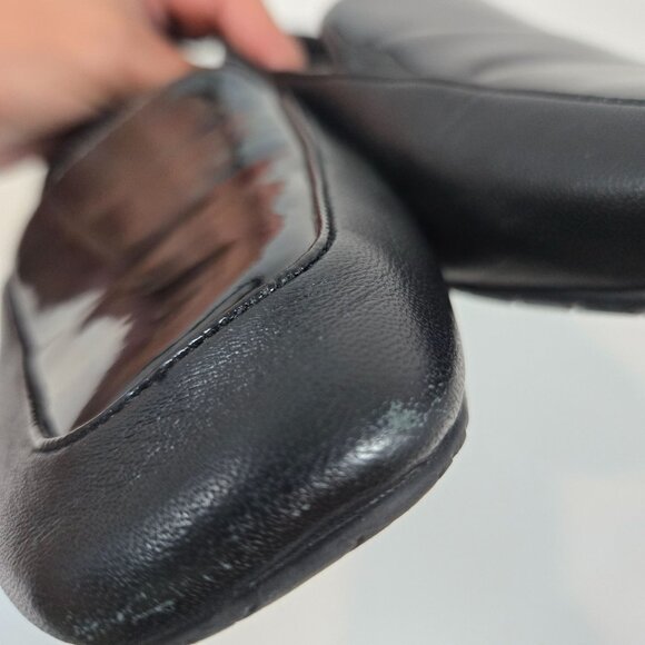 Donald Pliner Black Patent & Smooth Halia Loafers Square Toe Women's Size US 8 - Picture 9 of 10